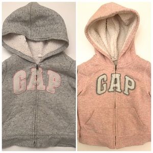 Gap Fleece lined zip up hoodie - pink